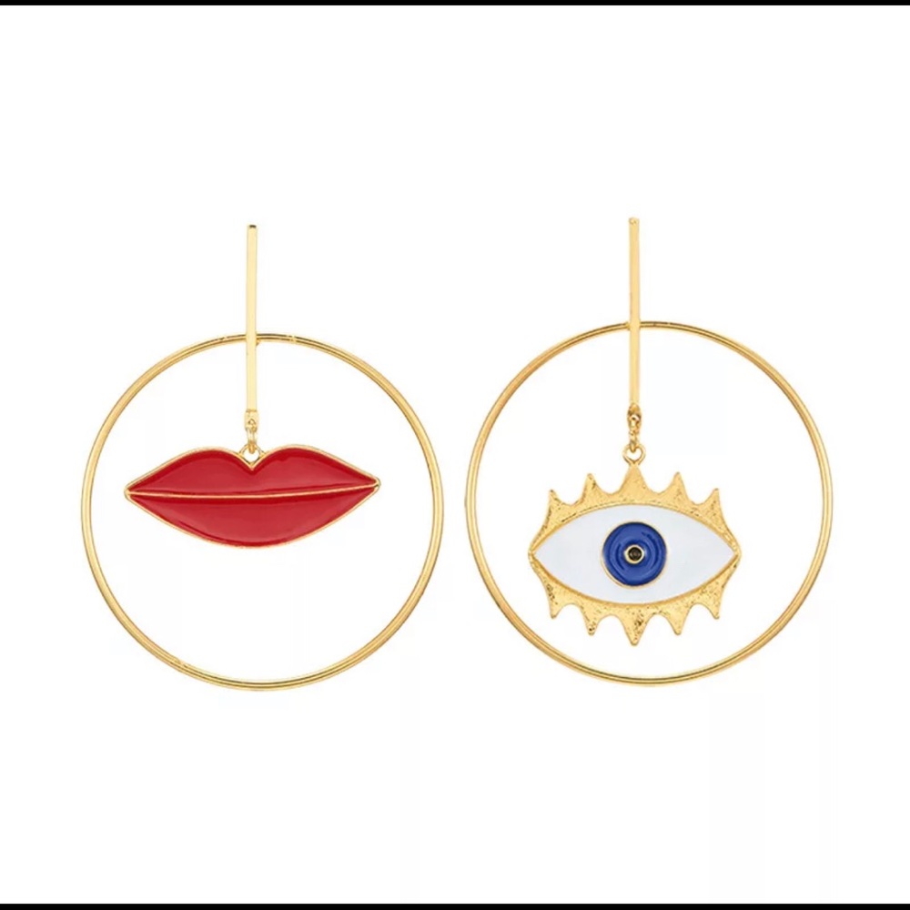 Lashes & Lips Earrings - Picture 2 of 3